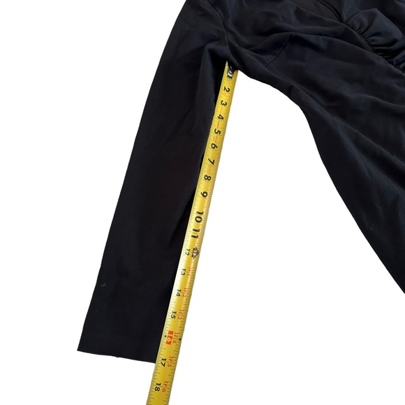 Zara TRF Collection Black Ruffle Front Long Sleeve V-neck Dress Size Medium - Picture 11 of 17